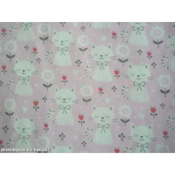 Látka - látky Kočičky a kytička