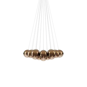 Lodes Random Cloud 19 ø23, závěsné svítidlo LED 19 x 5W 3000K, bronzové sklo, rozměr 115x103cm