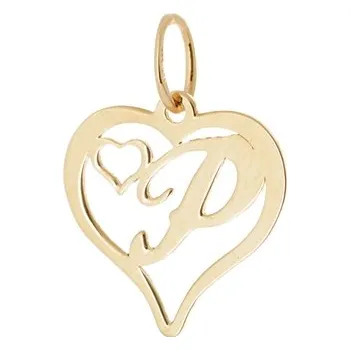 Přívěsek Přívěšek srdce s písmenem P ze žlutého zlata ZZ0438F