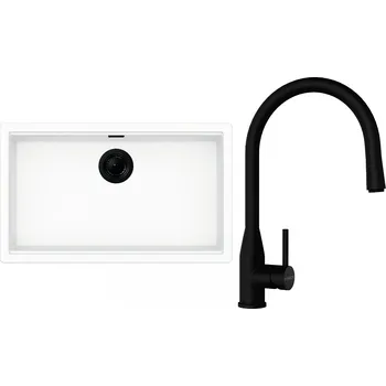 Granitový dřez Set Schock S29-6 (dřez Kiruna N-100XL Day + baterie Kavus.120 Puro + komponenty Puro)