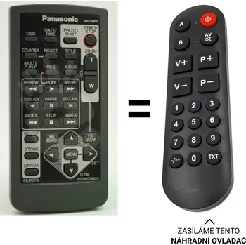 Panasonic N2QAEC000013 náhradní dálkový ovladač pro seniory pro videokamery.