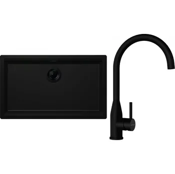 Granitový dřez Set Schock S29-1 (dřez Kiruna N-100XL Night + baterie Kavus Puro + komponenty Puro)