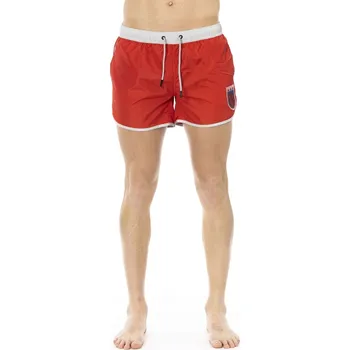 Pánské kraťasy Pánské kraťasy BKK1MBS04 Bikkembergs Beachwear Barva: Červená, Velikost: 2XL