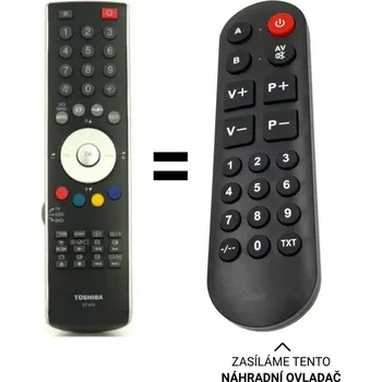 Dálkový ovladač Toshiba CT-873 náhradní dálkový ovladač pro seniory.
