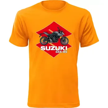 Pánské tričko s motorkou Suzuki GSX-8S oranžové