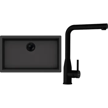 Granitový dřez Set Schock S29-16 (dřez Kiruna N-100XL Dusk + baterie Keto.120 Puro + komponenty Puro)