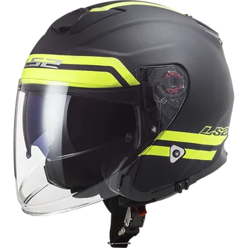 Helma na motorku Otevřená helma LS2 OF521 INFINITY HYPER M.TITANIUM H-V YELLOW XXL