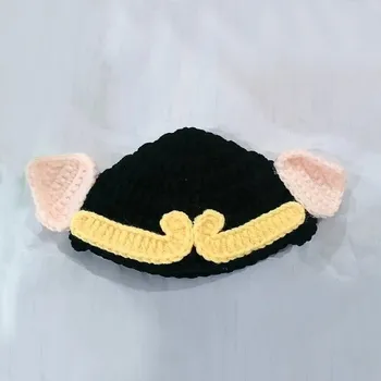 Klobouk Veselý pletený klobouk pro mazlíčky - hnědý,S