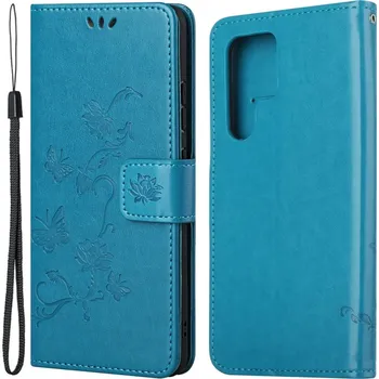 Pouzdro na mobilní telefon Flower knížkové pouzdro na Samsung Galaxy S24 Ultra - modré