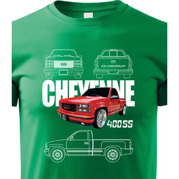 Chlapecké tričko Dětské tričko Chevrolet Cheyenne 400 SS, Barva Zelená, Velikost 110 cm/4 roky, Canvas Dětské tričko Bezvatriko.cz 2309