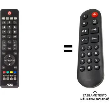 Dálkový ovladač AOC LE32K0D7D, LE42K0D7D náhradní dálkový ovladač pro seniory