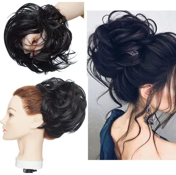 Příčesek S-noilite Messy Bun příčesek do vlasů s gumičkou, tmavě černá Nové zboží