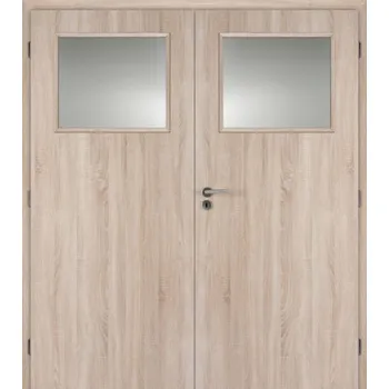 Interiérové dveře Vnitřní dveře 165 cm DOORNITE sklo 1/3 dvoukřídlé