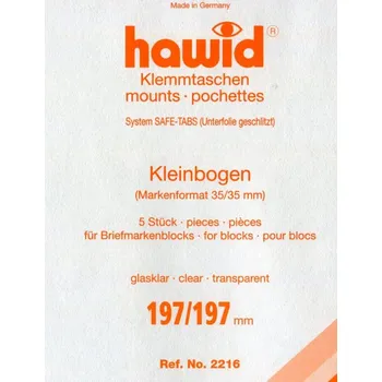 Obal pro sběratelský předmět Hawid blok 197 x 197 mm - průhledné - balení 5 ks (No. 2216)