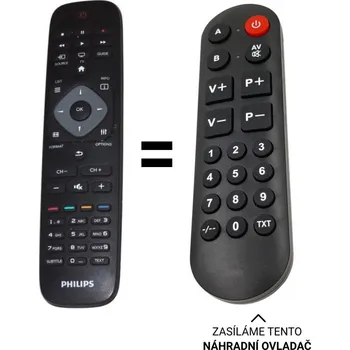 Dálkový ovladač Philips 46PFL4358H/12 náhradní dálkový ovladač pro seniory.