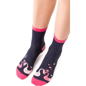 Dámské ponožky Steven ponožky dámské valentýn 136 - labutě vzor 078a079 - jeans, 38-40