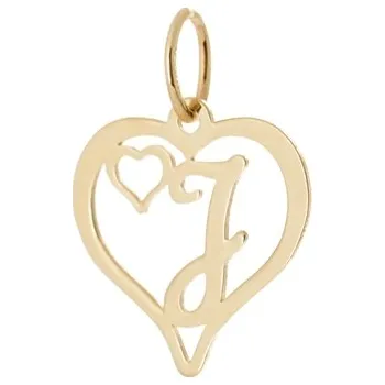 Přívěsek Přívěšek srdce s písmenem J ze žlutého zlata ZZ0488F + dárek zdarma