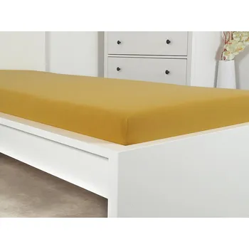 Prostěradlo B.E.S. - Petrovice, s.r.o. Prostěradlo Jersey bavlna IDEAL - Hořčicová Rozměr: 90 x 200