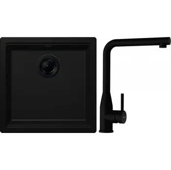 Granitový dřez Set Schock S27-11 (dřez Kiruna N-100 Night + baterie Keto Puro + komponenty Puro)