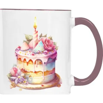 Hrnek malý barevný s potiskem Dort