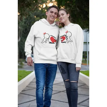 Pánská mikina Mikiny pro páry Puzzle Barva: Bílá, Dámska velikost: 2XL, Pánska velikost: 4XL