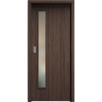 Interiérové dveře SAPELI ELEGANT KOMFORT M60 - CPL LAMINÁT - POSUVNÉ DVEŘE VČ. ZÁRUBNĚ - Ořech Průchozí šířka (cm): 80, Průchozí výška (cm): 197, Typ skla: Satináto bílé