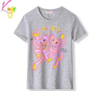 Dívčí tričko Dívčí tričko kr.r. Kugo KC2302, šedé (dívčí tričko s Huggy Wuggy)