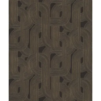 Tapeta Vliesová tapeta geometrická - zlatá, černá 868104 / Tapety na zeď Symphony (0,53 x 10,05 m) Rasch