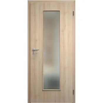 Interiérové dveře SAPELI ELEGANT KOMFORT M55 - CPL LAMINÁT - OTOČNÉ DVEŘE VČ. ZÁRUBNĚ - Jasan Průchozí šířka (cm): 120, Průchozí výška (cm): 197, Typ skla: Satináto bílé