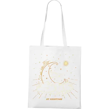 Plátěná taška At nighttime, Barva Bílá, Velikost 40×45 cm, Canvas Nákupní taška Bezvatriko.cz 1208
