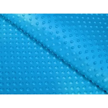 Dětská látka Minky 3D puntíky MKP-034 Modrá - šířka 150 cm