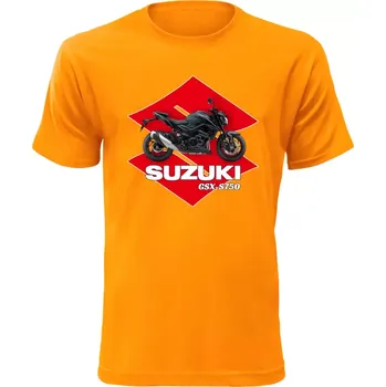 Pánské tričko s motorkou Suzuki GSX-S750 oranžové