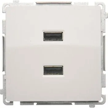 Elektrická zásuvka Zásuvka USB dvojitá Simon Basic modul bílá