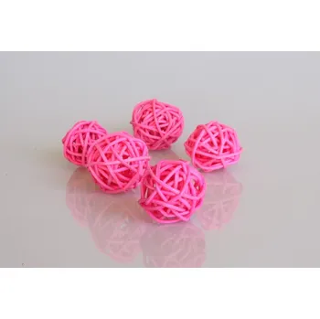 Svatební dekorace Ratanová koule růžová průměr 3 cm