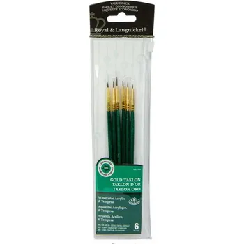 Umělecký štětec Royal And Langnickel Sada štětců Royal & Langnickel Gold Taklon Value Pack 6 ks