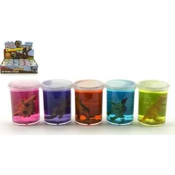 Výtvárné potřeby Sliz - hmota 80g dinosaurus 6cm asst 6 barev 24ks v boxu