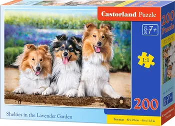Puzzle Castorland Šeltie v levandulové zahradě 200 dílků