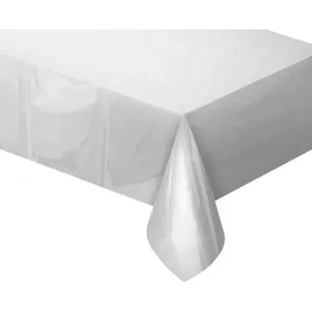 Party dekorace Ubrus foliový metalický stříbrný - Silvestr - 137 x 183 cm