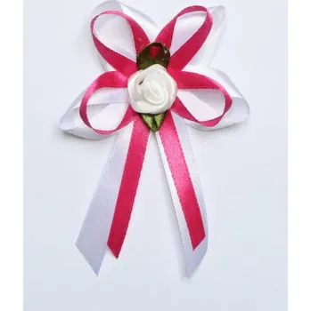 Svatební dekorace Svatba-eshop Vývazek pro svědky a rodiče bílo sytě růžový - velké svatební vývazky, voničky pro rodinu a svědky