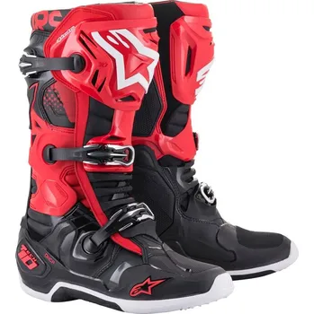 Moto obuv Boty TECH 10 2022, ALPINESTARS (červená/černá) - 47