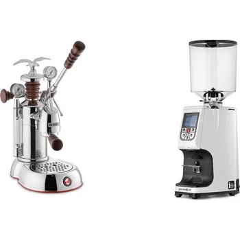 Kávovar La Pavoni Esperto Abile + Eureka Atom Specialty 75, white