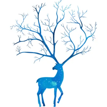 Svatební dekorace Svatba-eshop Svatební strom č.13 modrý jelen A3 - svatební stromy