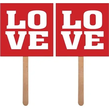 Svatební dekorace PartyDeco Cedulka Love - rekvizity na svatební focení