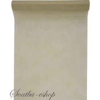 ubrus Svatba-eshop Vlizelín 30 cm x 10 m světle hnědý - šerpa na slavnostní svatební stůl