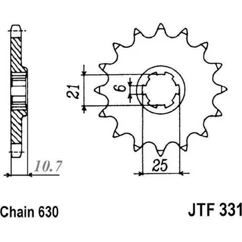 Řetězová sada pro motocykl Řetězové kolečko JT JTF 331-15 15 zubů, 630