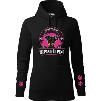 Dámská mikina STRIKER Dámská mikina Trpasličí pinč Barva: Černá, Velikost: XXL