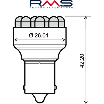 Autožárovka Žárovka RMS 246510510 12V 12 Led, BA15S S25 modrá