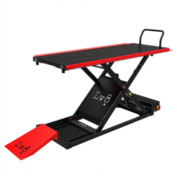 zvedák Motocyklový zvedák LV8 GOLDRAKE 600C FLOOR VERSION EG600CE.R s elektrohydraulickou jednotkou (černá a červená RAL 3002)