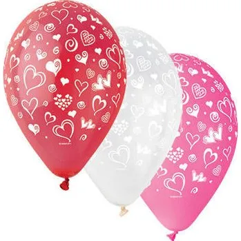 Latexový balonek s potiskem Srdíčka 2 (Latexový balonek s potiskem Srdíčka 2)