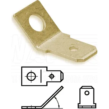 kabelová chránička WAPRO Kolík KONY-V45-6308-M3 nýtovací úhlový mosaz WPR9094